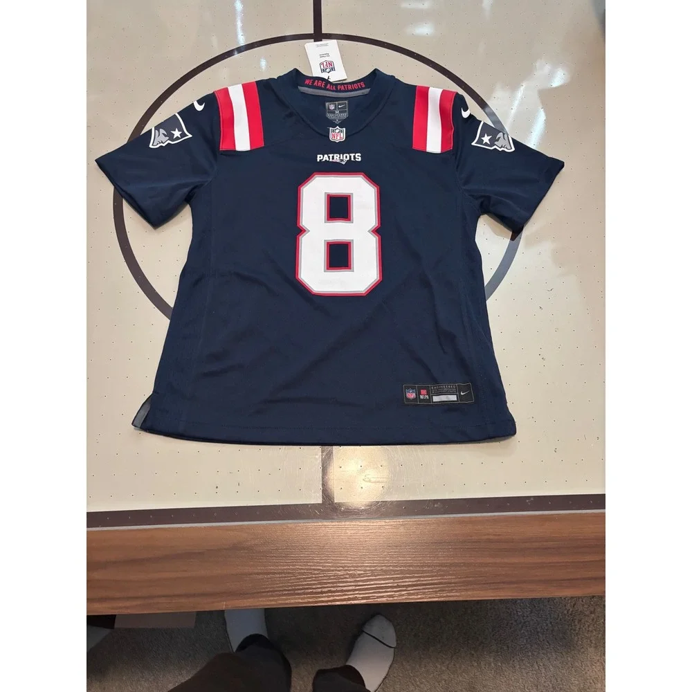 Nike New England Patriots Stefon Diggs 8 Youth Medium Jersey Navy Blue NFL New